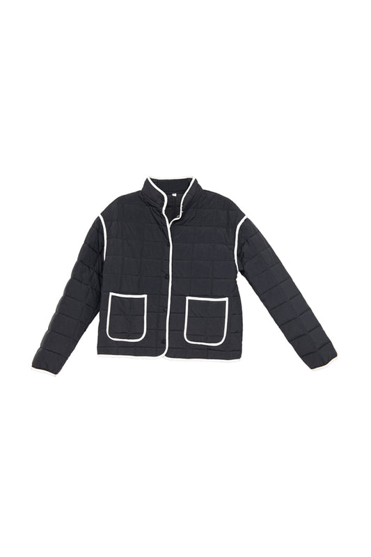 KATYDID BLACK LADIES QUILTED TRIM JACKET