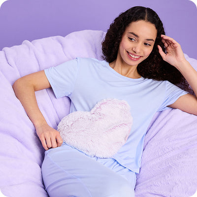 WARMIES MARSHMALLOW LAVENDER HEART HEAT PAD WARMIES