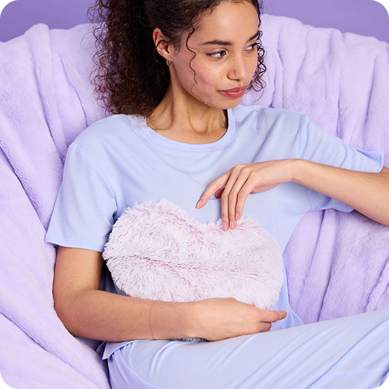 WARMIES MARSHMALLOW LAVENDER HEART HEAT PAD WARMIES