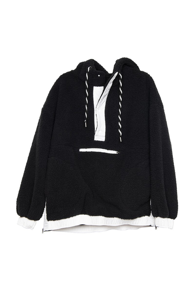 KATYDID BLACK SHERPA PULLOVER HOODIE