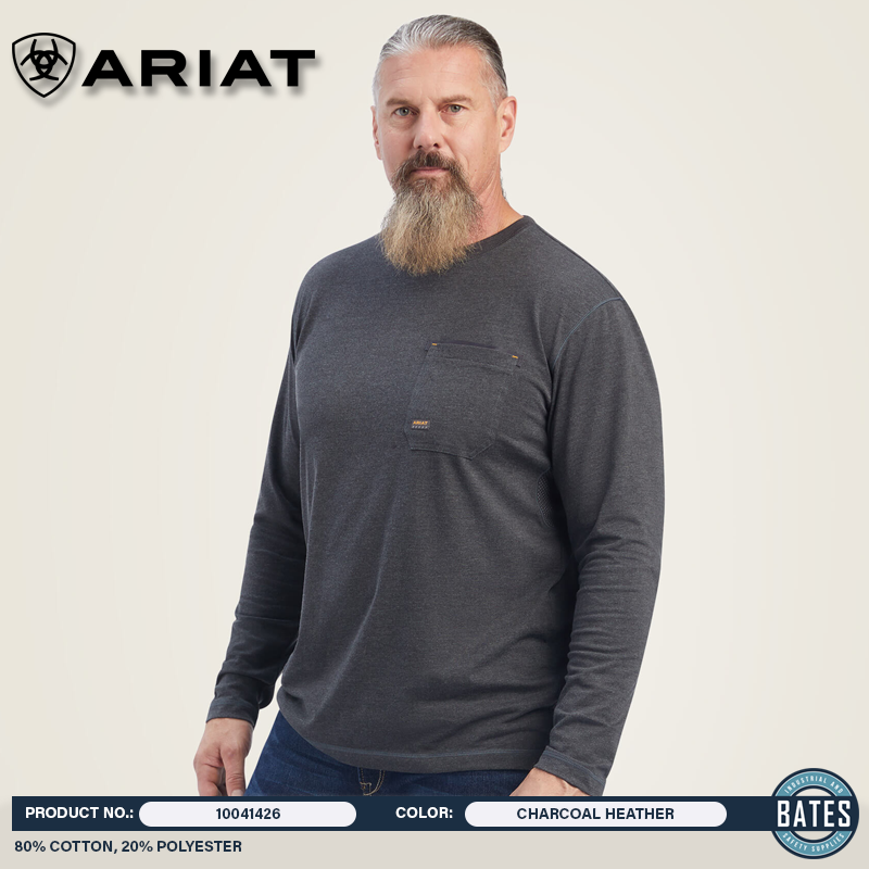 10041426 Ariat Men's REBAR®  "Born For This" Graphic LS T-Shirt