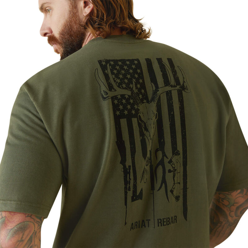 10043827 Ariat Men's REBAR® CottonStrong™ American Outdoors T-Shirt