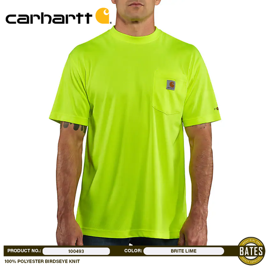 100493 Carhartt Men's FORCE® HI-VIS SS Pocket T-Shirt
