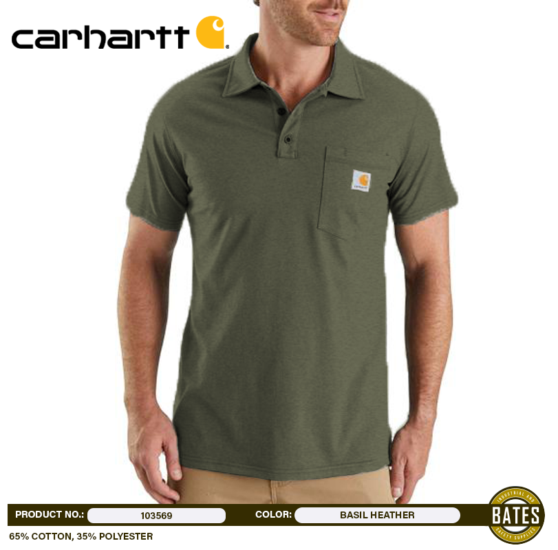 103569 Carhartt Men's FORCE® SS Pocket Polo – Bates Enterprises