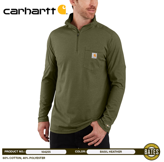 104255 Carhartt Men's FORCE® ¼-Zip Mock-Neck T-Shirts