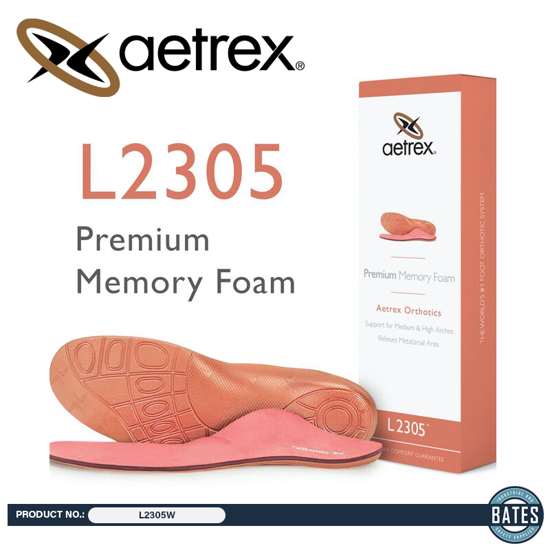 L2305W Aetrex Women's Premium Memory Foam Metatarsal Support Orthotics